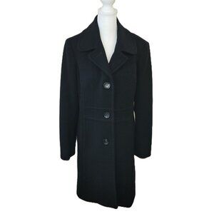 Anne Klein Single-Breasted Wool Cashmere Blend Coat Women's Size 8